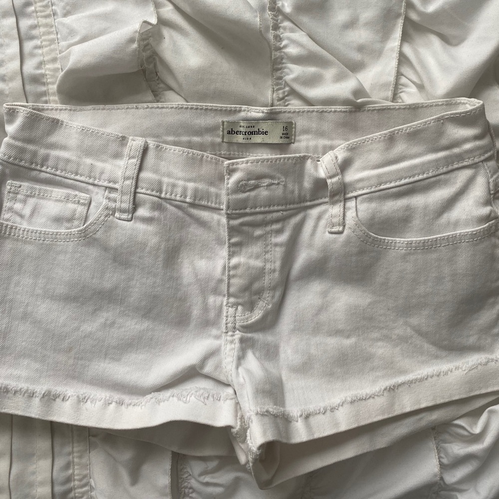 White denim shorts